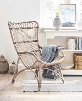 comfortable rattan armchair, timeless elegance to all kinds of interiors
